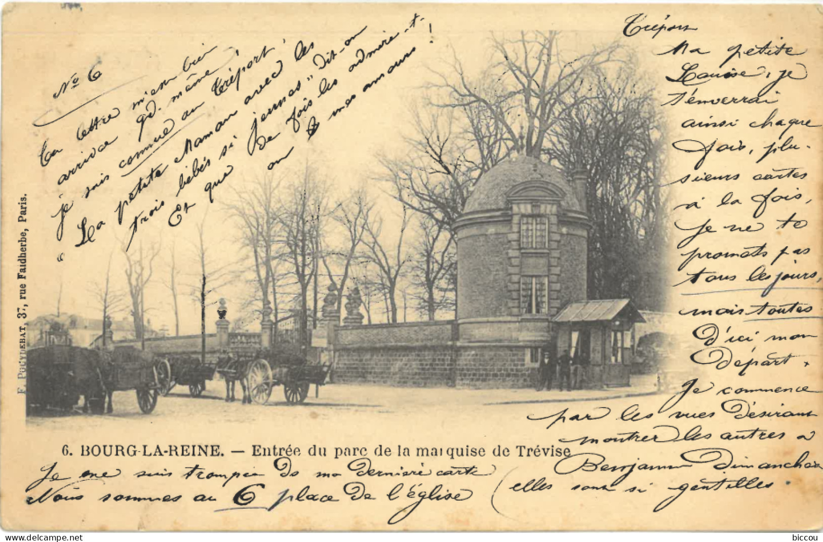 Cpa BOURG LA REINE 92 - 1902 - Entrée Du Parc De La Marquise De Trévise N° 6 (attelages) - Bourg La Reine