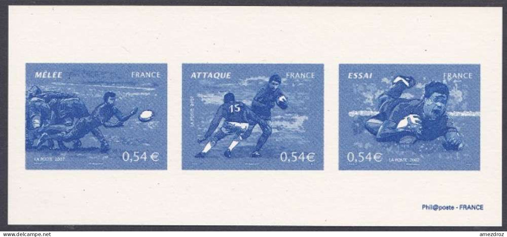 France Gravure Officielle - Rugby 2007 (4) - Documents Of Postal Services