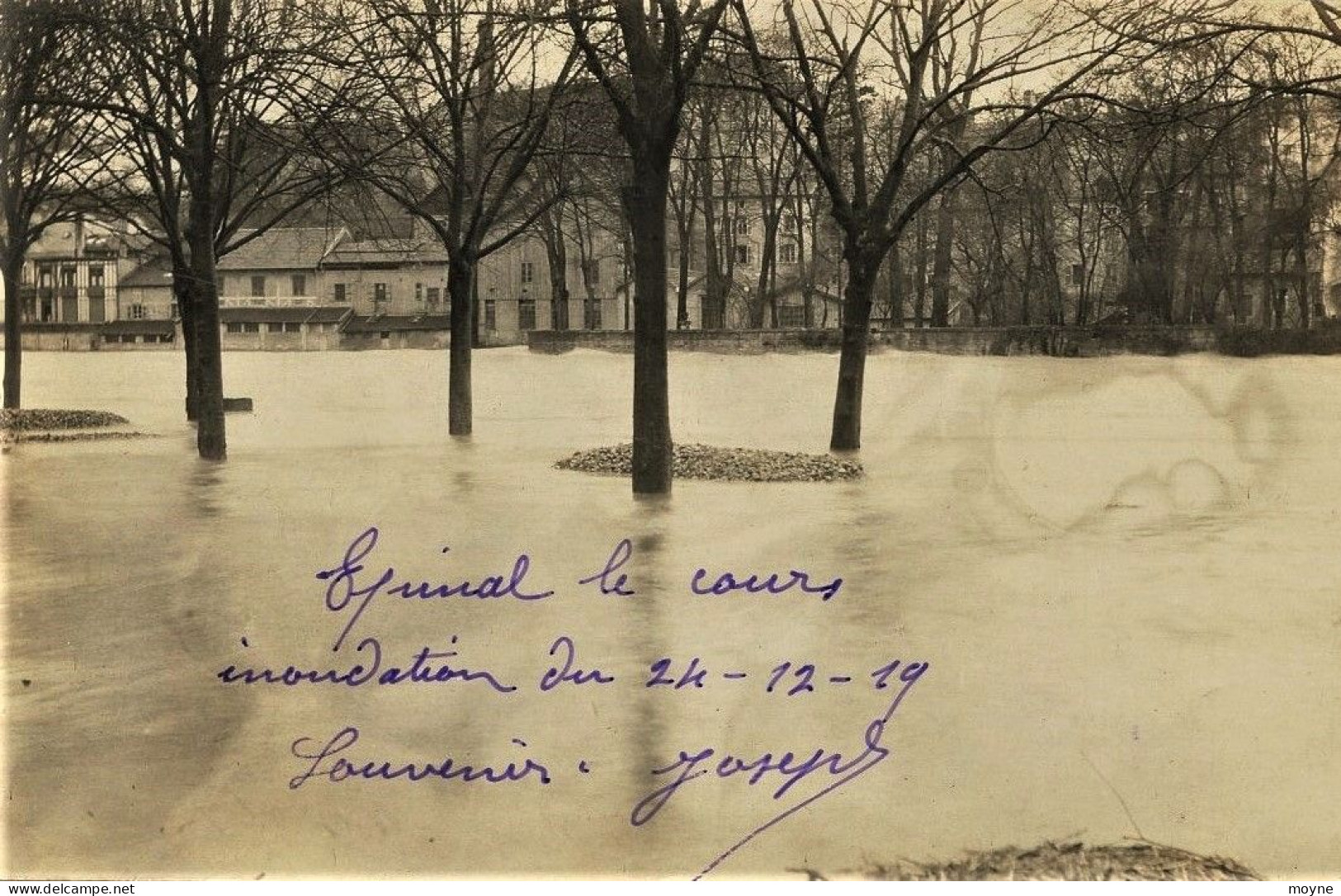 1903 - EPINAL  :CARTE PHOTO  LE COURS, INONDATION DU 24.12.19 - Photogr. CAIROL Cachet Au Dos  - SUREMENT UNIQUE - Epinal