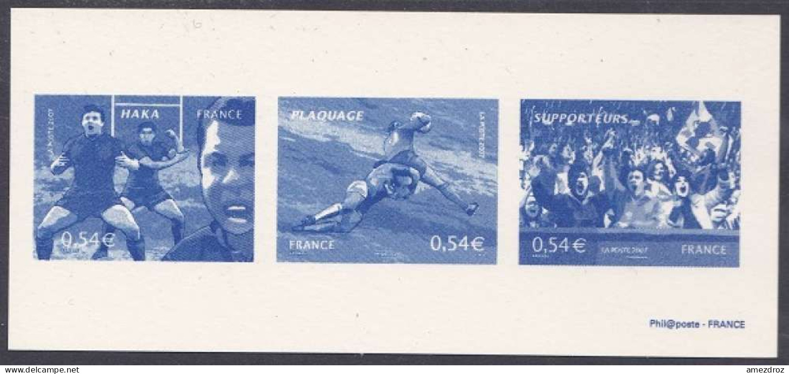 France Gravure Officielle - Rugby 2007 (4) - Documents Of Postal Services