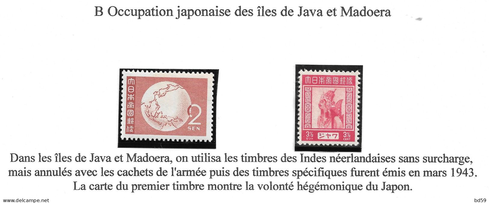 Indes Néerlandaises Occupation Japonaise De JAVA Et MADOERA - Netherlands Indies