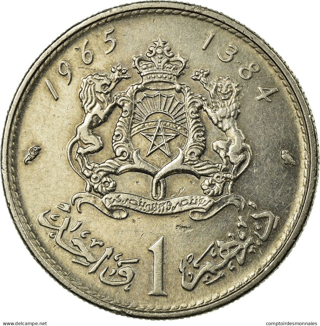 Monnaie, Maroc, Al-Hassan II, Dirham, 1965/AH1384, Paris, TTB, Nickel, KM:56 - Marokko