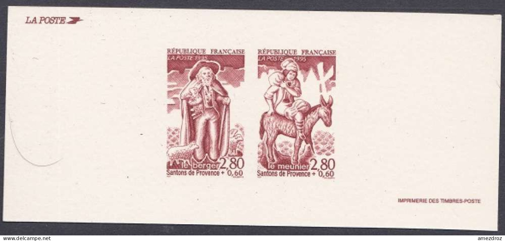 France Gravure Officielle - Santons De Provence (4) - Documents Of Postal Services