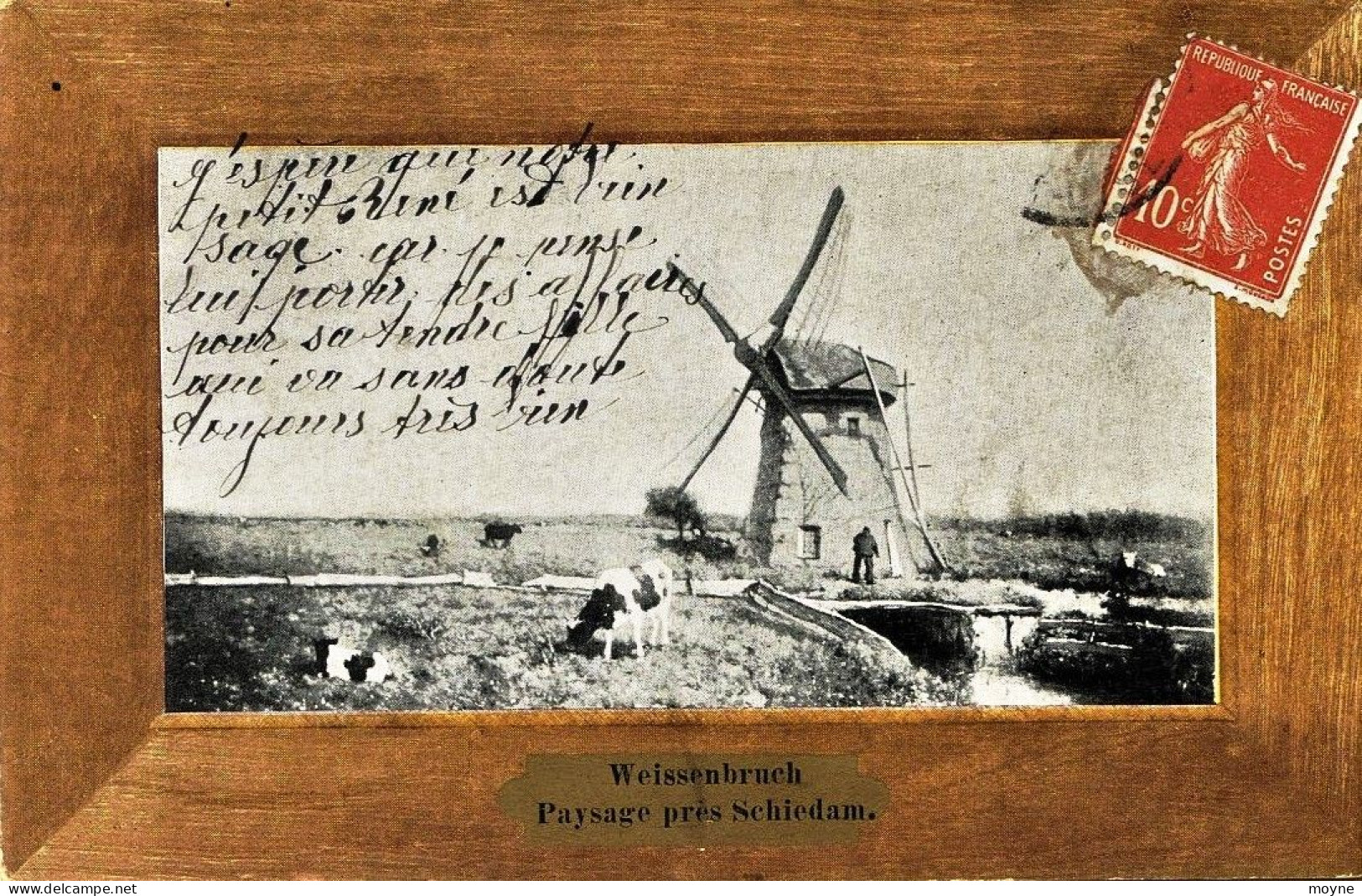 1905 - Pays Bas -  WEISENBRUCH -  PAYSAGE Prés SCHIEDAM   MOULIN -  Circulée En 1908 - Schiedam