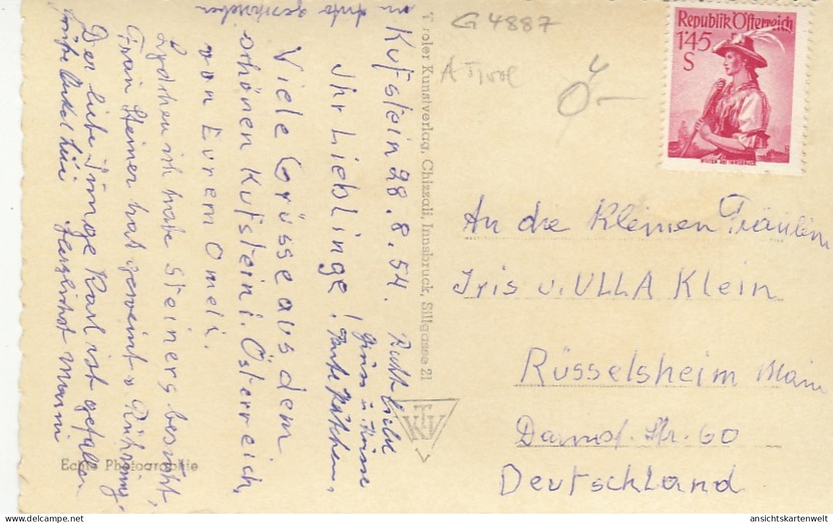 Kufstein Mit Kaisergebirge, Tirol Gl1954 #G4887 - Other & Unclassified