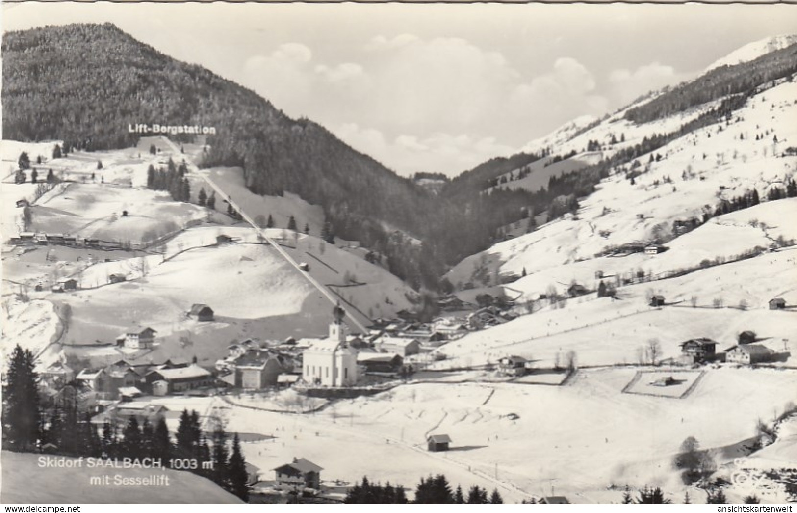 Skidorf Saalbach, Salzburg, Mit Dem Sessellift Gl1960 #G4878 - Autres & Non Classés