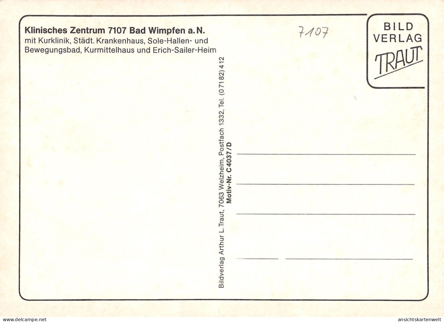 Bad Wimpfen Klinisches Zentrum Ngl #170.605 - Autres & Non Classés