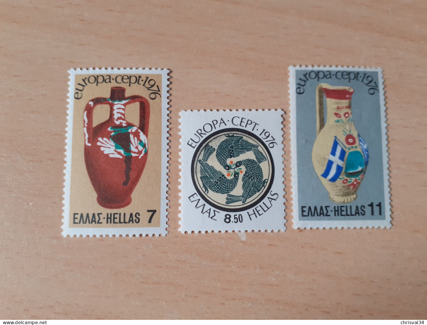 TIMBRES   GRECE     EUROPA    1976    N  1210  A  1212   COTE  2,00  EUROS   NEUFS   LUXE** - 1976