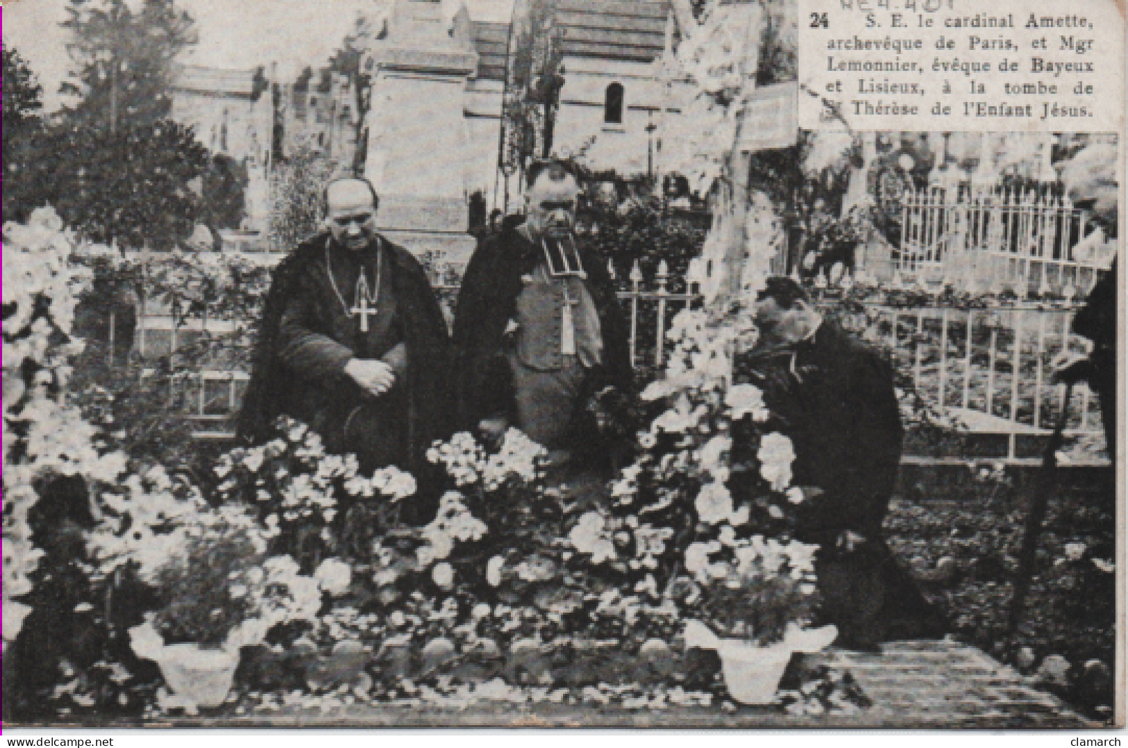 RELIGION-Le Cardinal Amette, Archevêque De Paris Et Mgr Lemonnier Evêque De Bayeux & Lisieux à La Tombe De Ste Thérèse - - Sonstige & Ohne Zuordnung