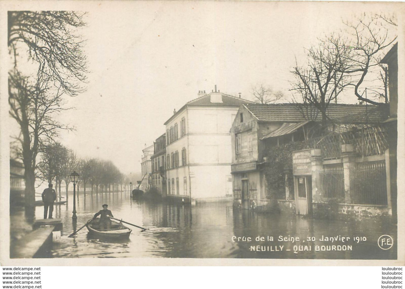NEUILLY SUR SEINE CRUE 1910  QUAI BOURDON - Neuilly Sur Seine
