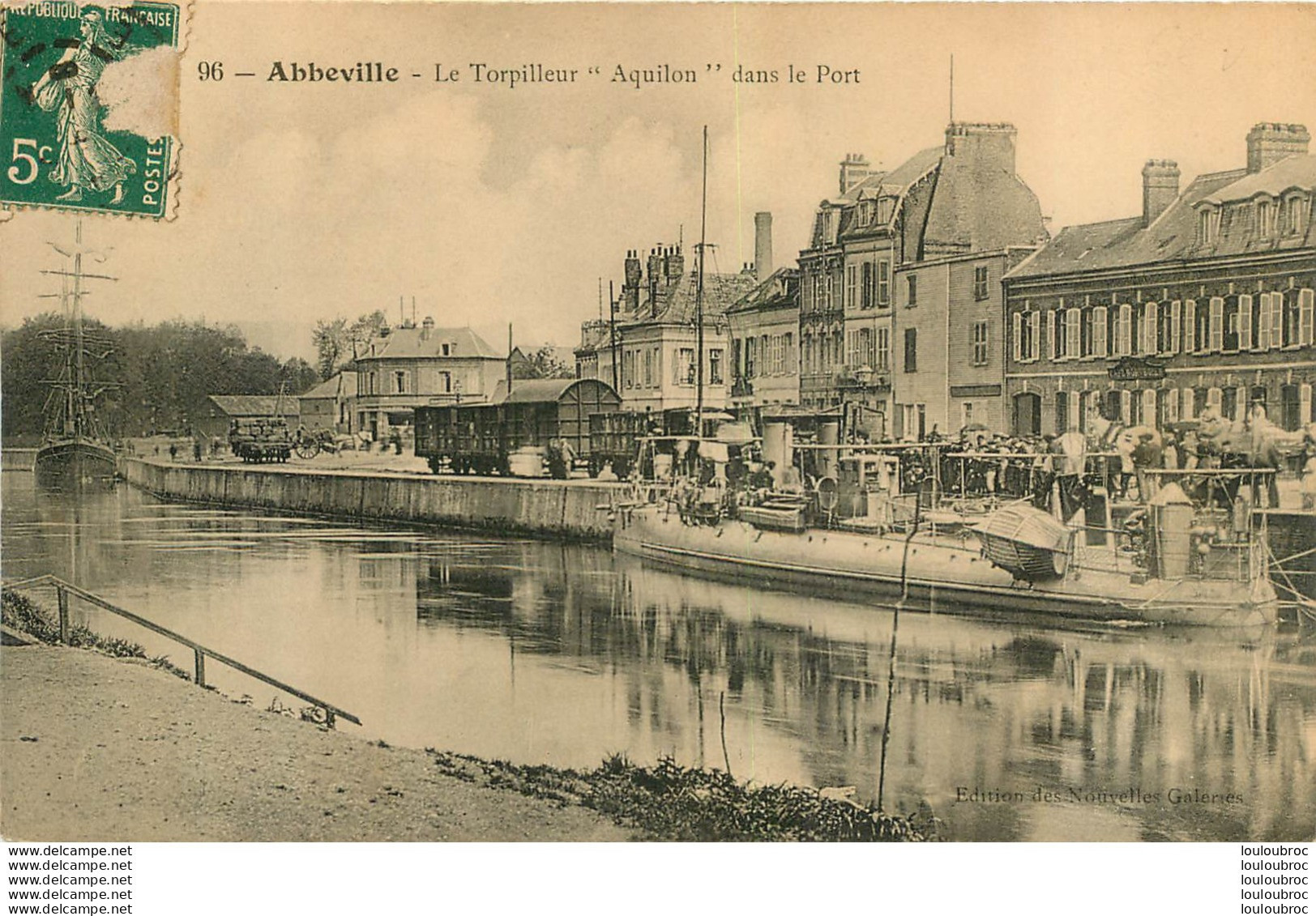 ABBEVILLE LE TORPILLEUR AQUILON DANS LE PORT - Abbeville