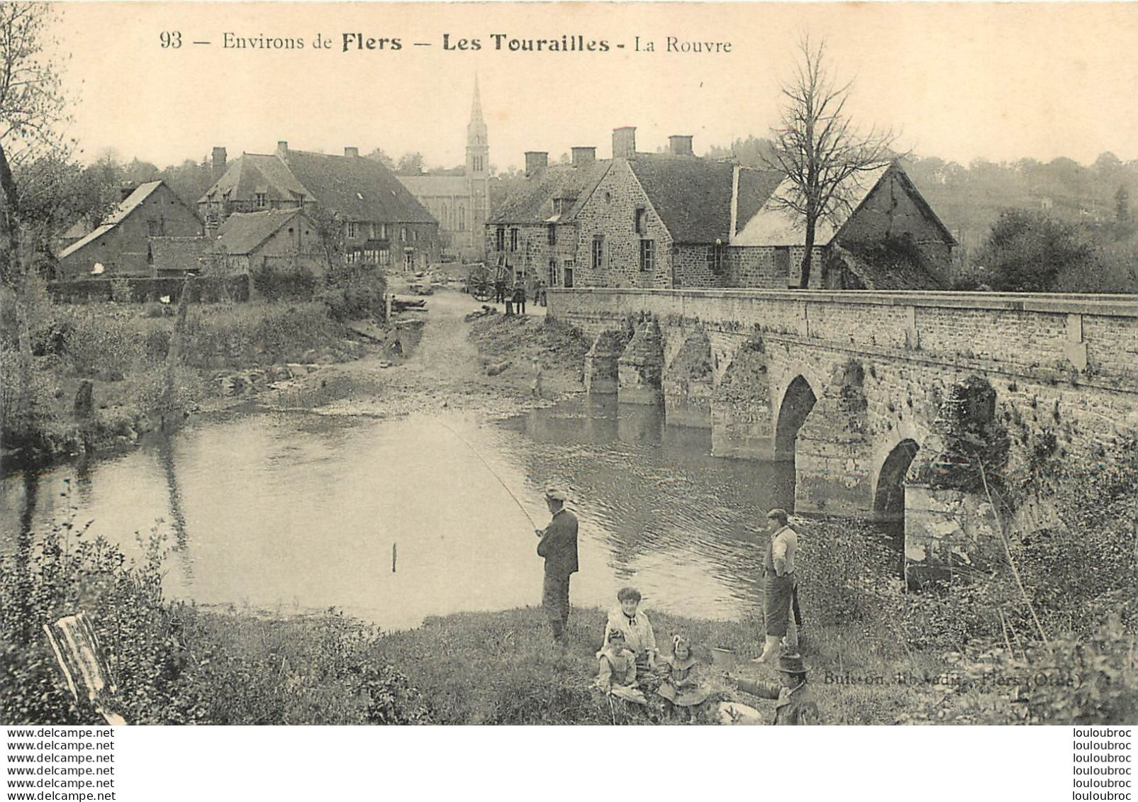 LES TOURAILLES LA ROUVRE  ENVIRONS DE FLERS PECHEUR A LA LIGNE - Other & Unclassified