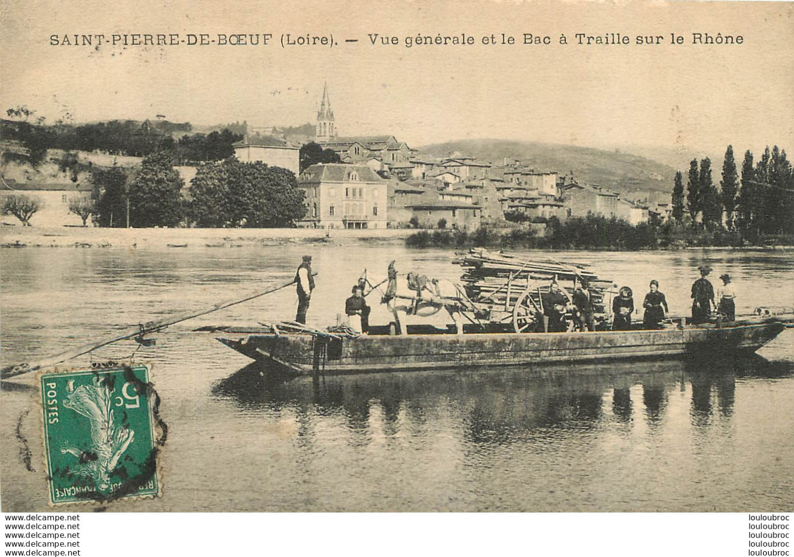 SAINT PIERRE DE BOEUF VUE GENERALE ET LE BAC A TRAILLE SUR LE RHONE - Sonstige & Ohne Zuordnung