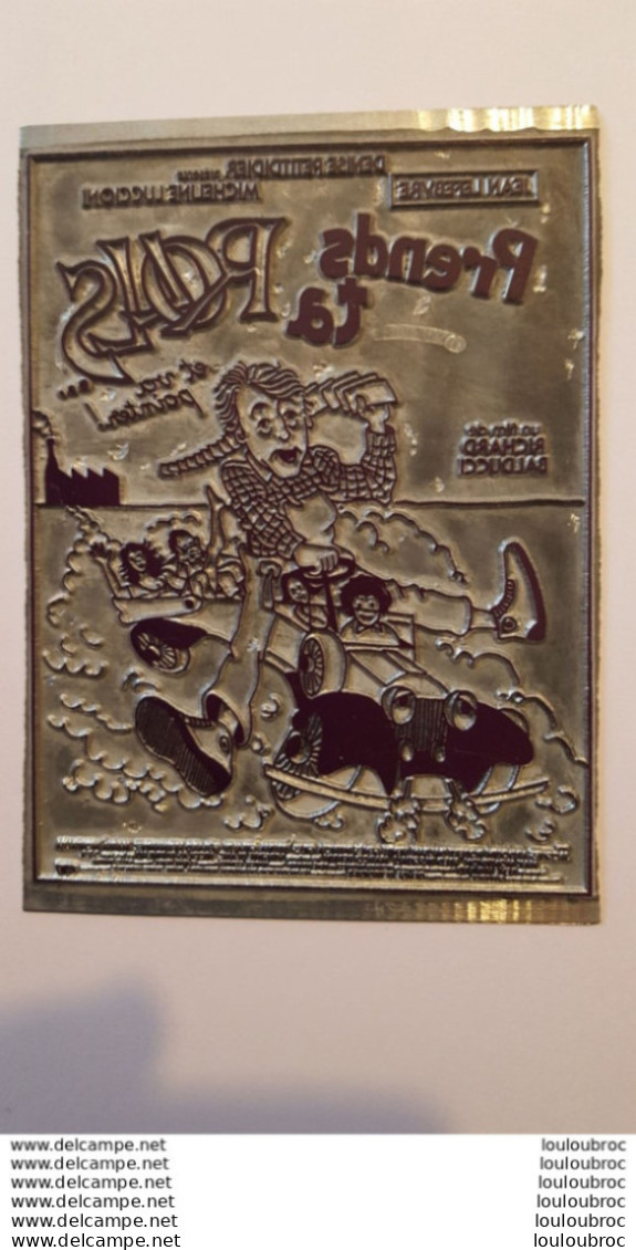 PLAQUE METAL PUBLICITAIRE FILM  PRENDS TA ROLLS ET VA POINTER 1981 - Sonstige & Ohne Zuordnung