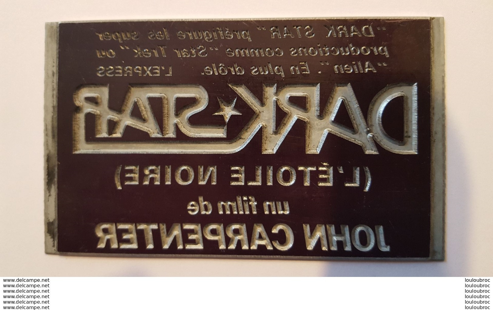 PLAQUE METAL PUBLICITAIRE FILM  DARK STAR 1974 - Andere & Zonder Classificatie