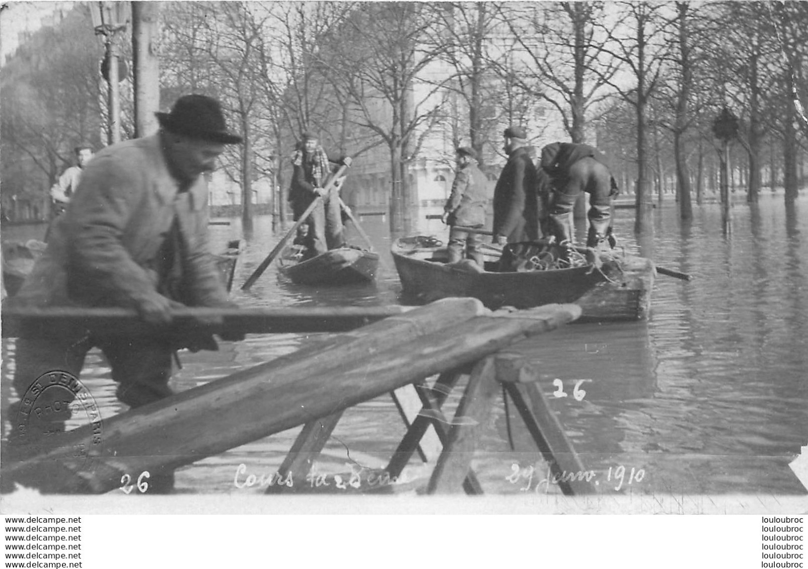 PARIS CARTE PHOTO CRUE 01/1910  COURS LA REINE PHOTO MAURICE - Überschwemmung 1910