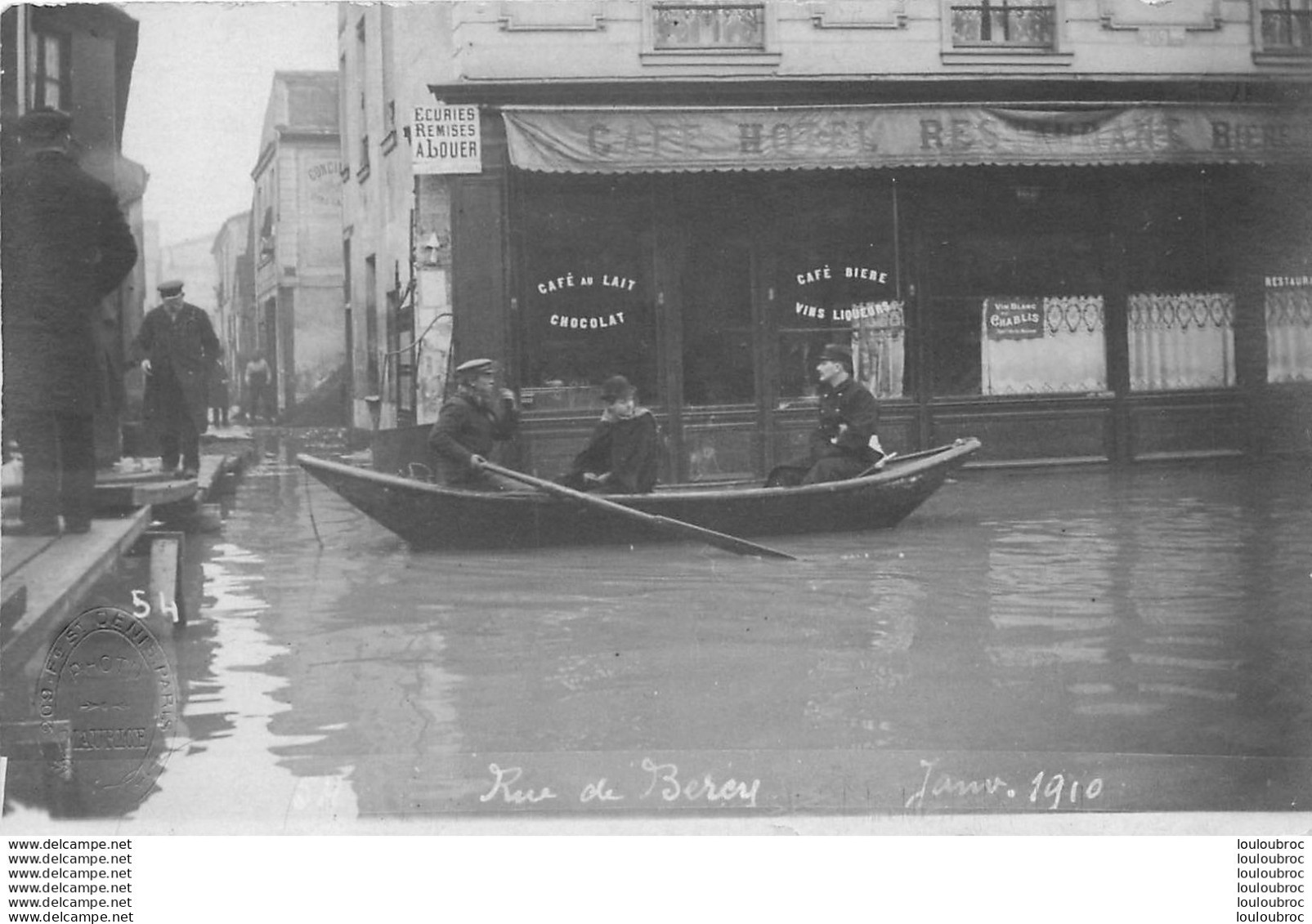 PARIS CARTE PHOTO CRUE 01/1910  RUE DE BEREY PHOTO MAURICE - Inondations De 1910