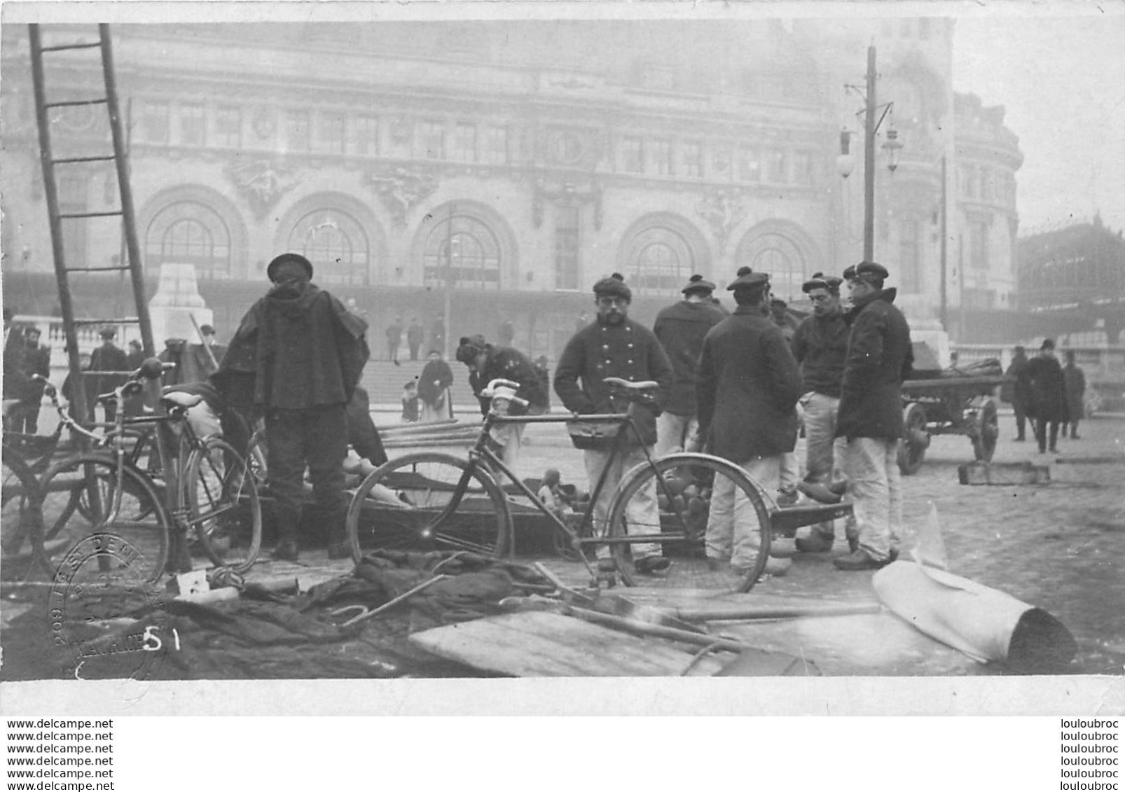 PARIS CARTE PHOTO CRUE 01/1910 GARE DES INVALIDES PHOTO MAURICE - Überschwemmung 1910