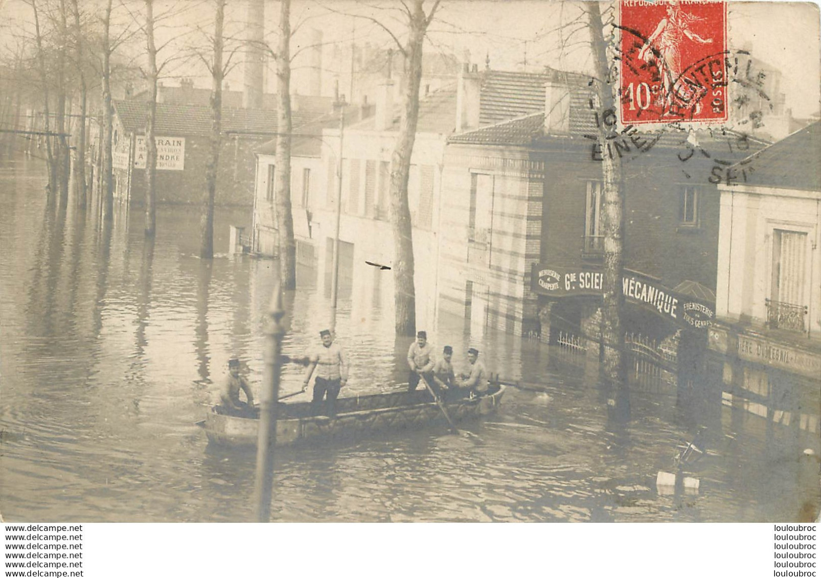 CHARENTON CARTE PHOTO CRUE 01/1910 GRANDE SCIERIE MECANIQUE - Charenton Le Pont