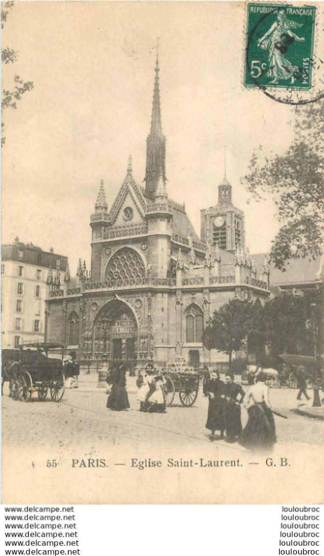 PARIS X  EGLISE SAINT LAURENT - Arrondissement: 10