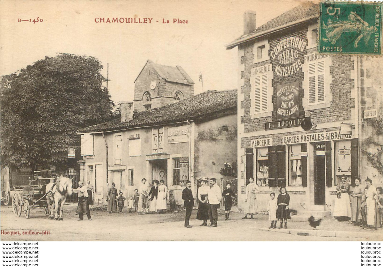 CHAMOUILLEY LA PLACE  BOUTIQUE CARTES POSTALES LIBRAIRIE EDITION HOCQUET - Autres & Non Classés