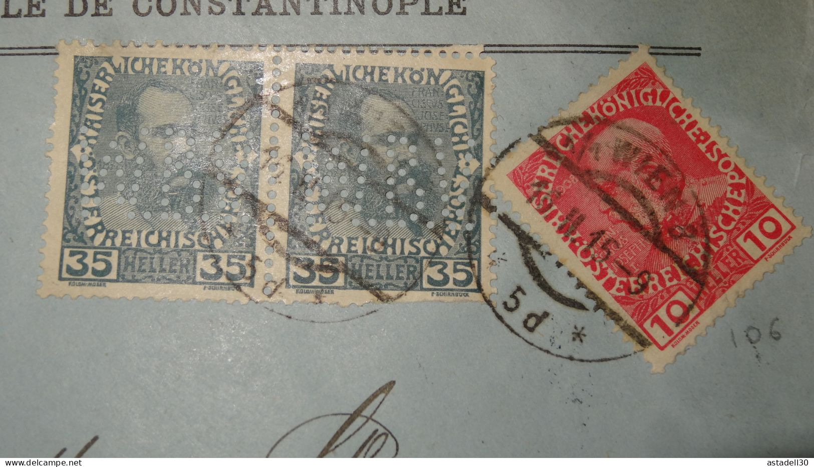 Enveloppe Recommandée De Wien Avec Perfin Stamps  ......... Boite1 ...... 240424-129 - Briefe U. Dokumente