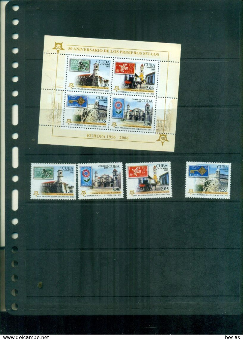 CUBA 50 TIMBRES EUROPA CEPT 4 VAL + BF NEUFS A PARTIR DE 6 EUROS - Stamps On Stamps