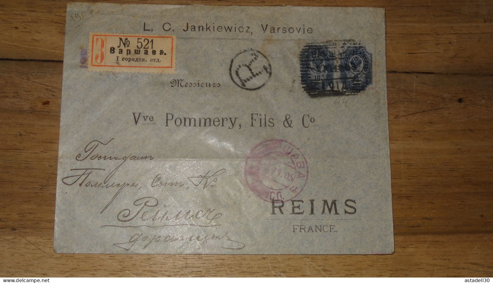Enveloppe Recommandée De VARSOVIE - 1905  ......... Boite1 ...... 240424-130 - Briefe U. Dokumente