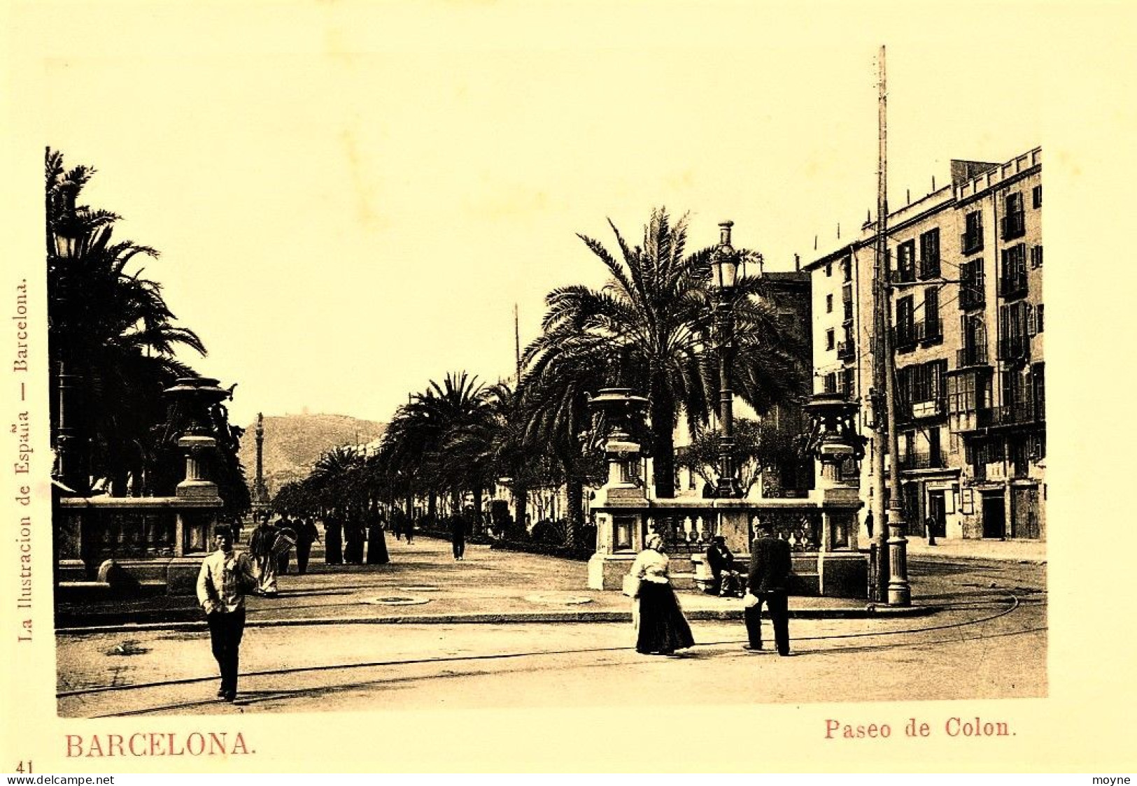 1908 - Espagne :  BARCELONE :  PASEO DE COLON - Barcelona