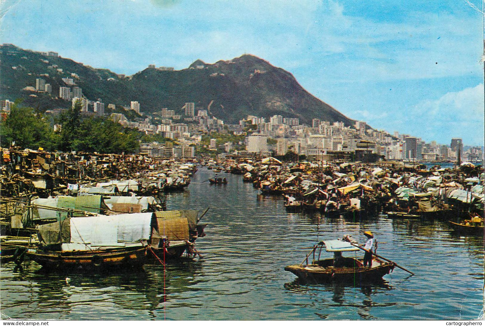 Navigation Sailing Vessels & Boats Themed Postcard Boat People In Causeway Bay Typhoon Shelter - Sailing Vessels