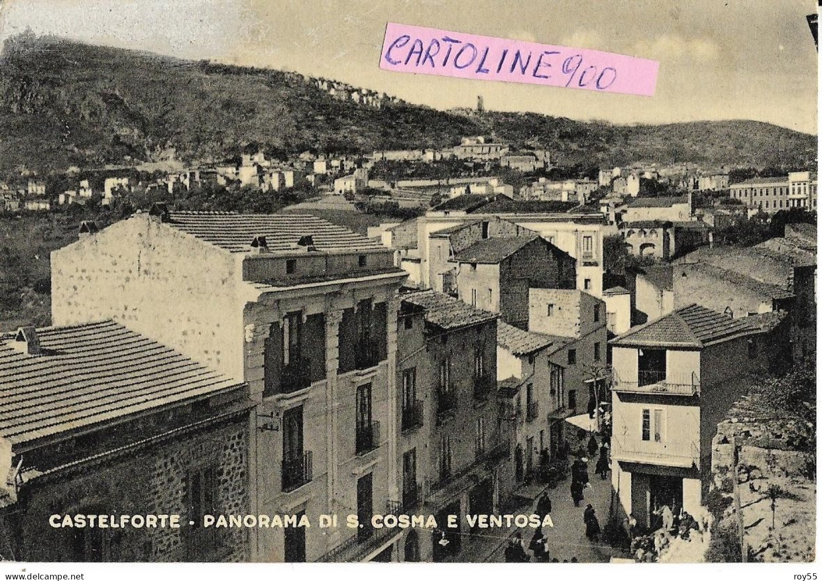 Lazio-latina-castelforte Veduta Centro Del Paese E Panorama Di S.cosma E Ventosa Frazione Di Sessa Aurunca Caserta 1954 - Andere & Zonder Classificatie