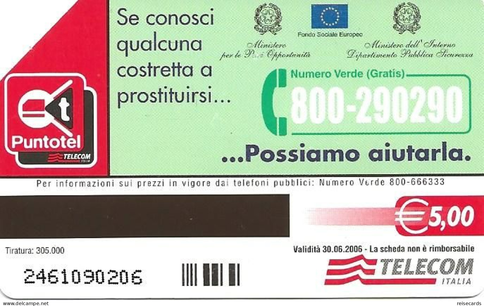 Italy: Telecom Italia Value € - Numero Verde - Públicas  Publicitarias