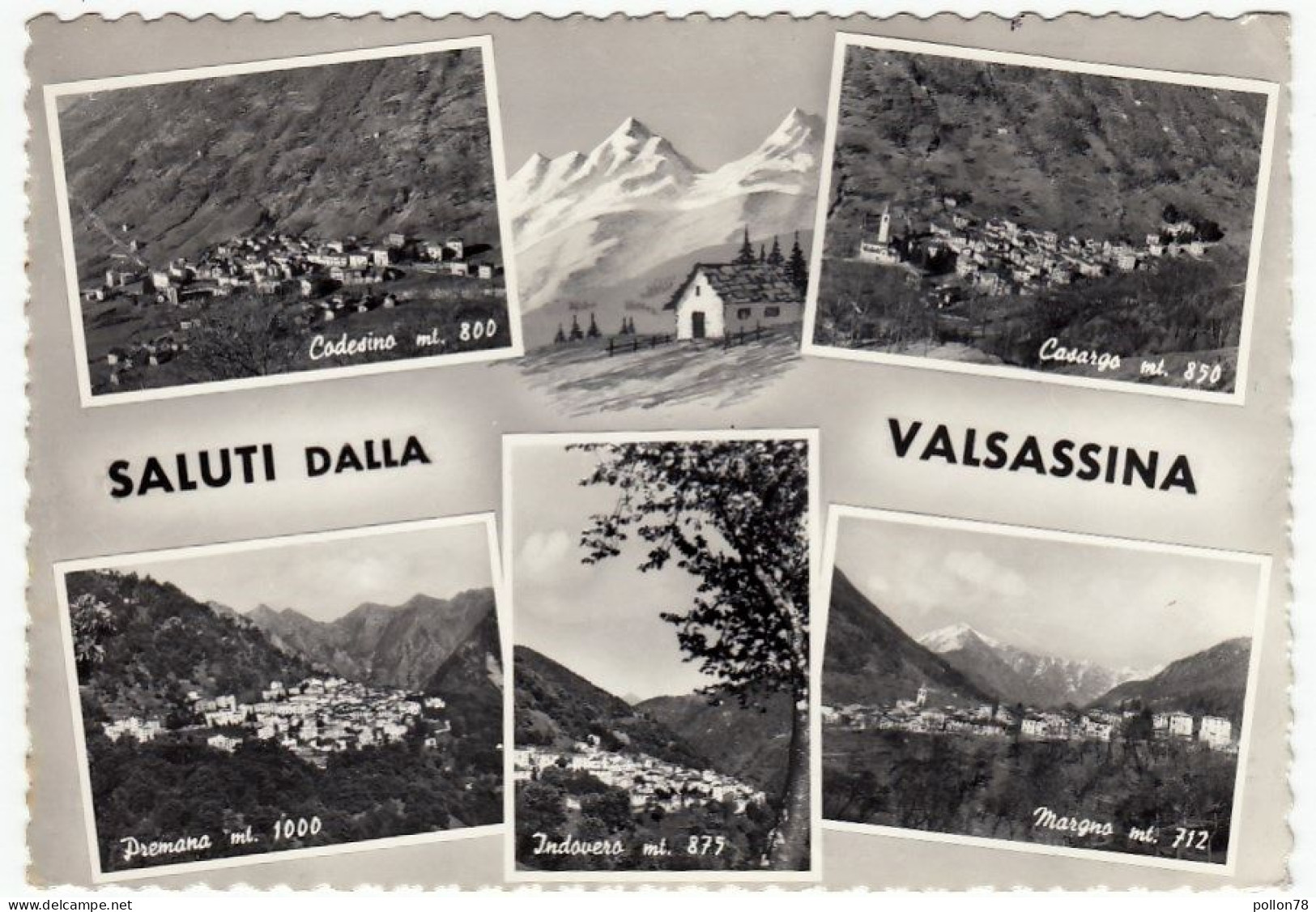 SALUTI DALLA VALSASSINA - CODESINO - CASARGO - PREMANA - INDOVERO - MARGNO - LECCO - 1961 - VEDUTE - Lecco