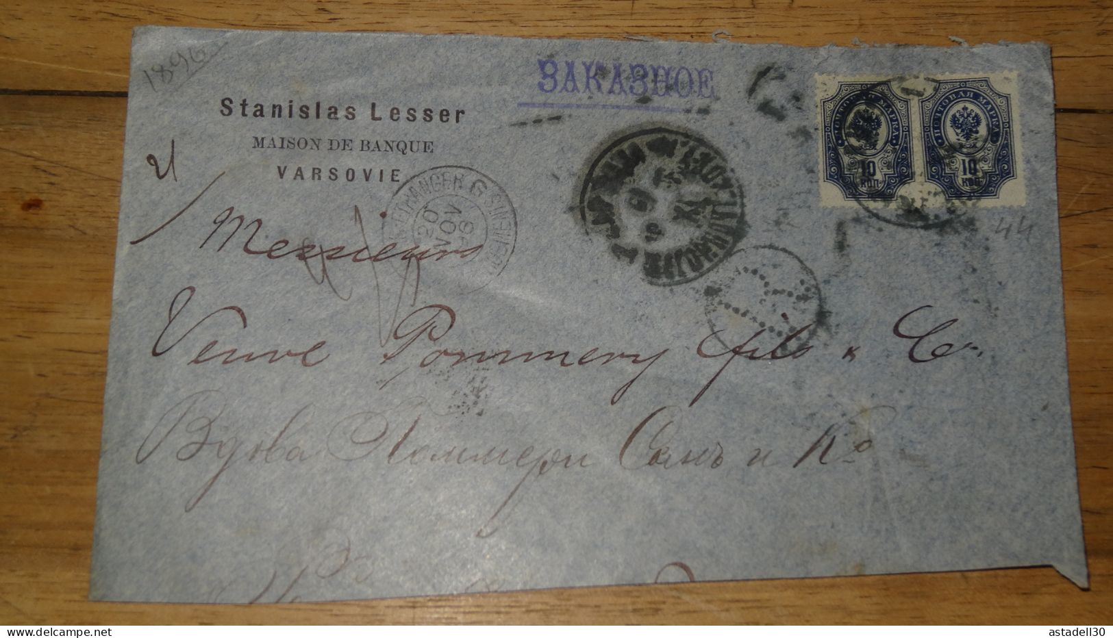 Enveloppe Recommandée De VARSOVIE - 1896  ......... Boite1 ...... 240424-133 - Cartas & Documentos