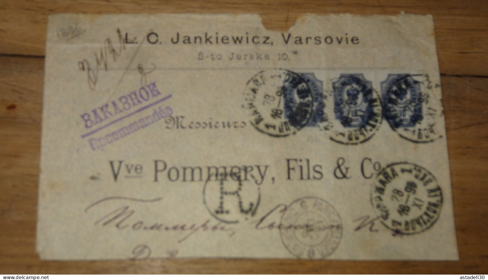 Enveloppe Recommandée De VARSOVIE - 1896  ......... Boite1 ...... 240424-134 - Cartas & Documentos