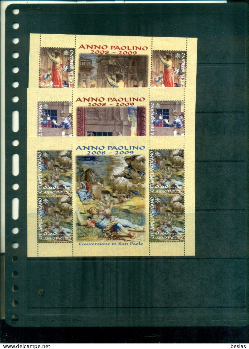 VATICAN  2000 S.PAUL 3 MINI-FEUILLES DE 4 TIMBRES  NEUFS A  PARTIR DE 3  EUROS - Neufs