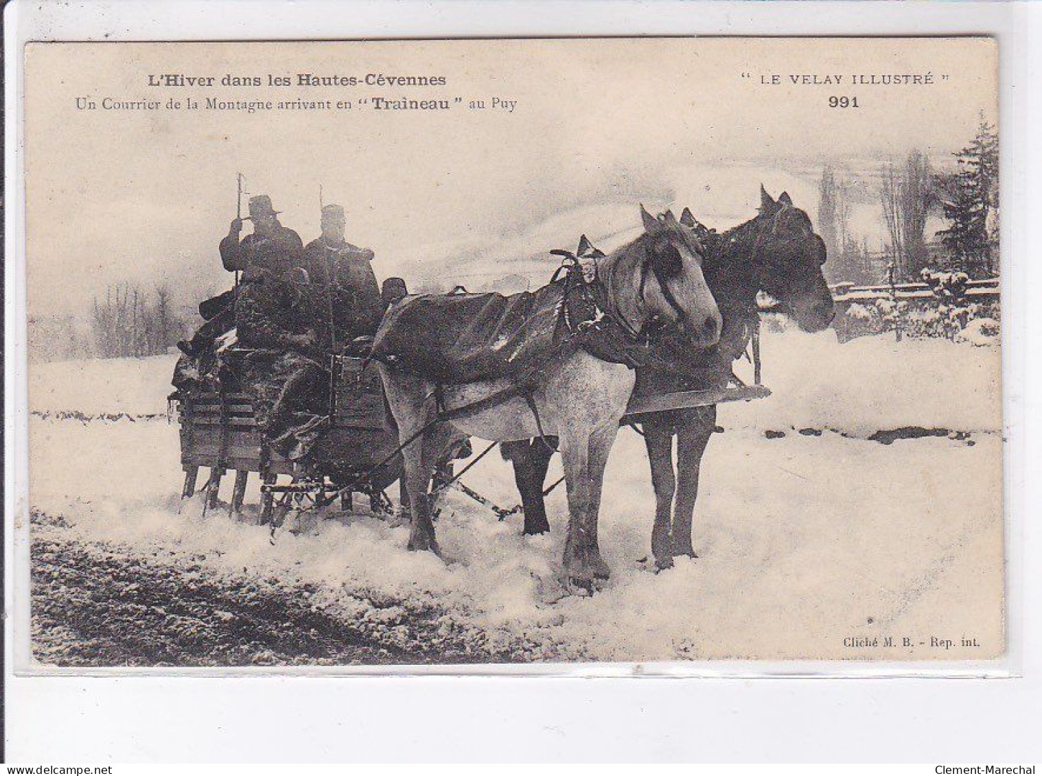 LE PUY-en-VELAY: L'hiver, Un Courrier De La Montagne Arrivant En "traineau" Au Puy - Très Bon état - Le Puy En Velay