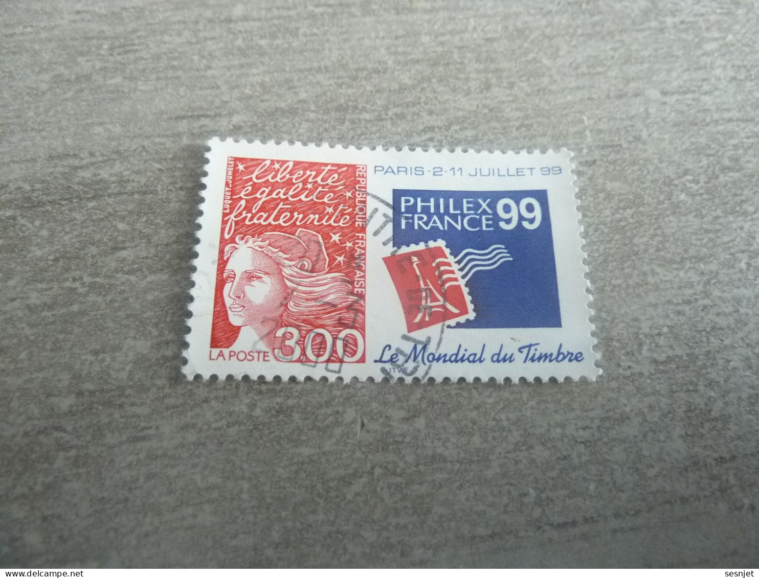Philexfrance 99 - Marianne De Luquet - 3f. - Yt 3127 - Bleu Et Rouge - Oblitéré - Année 1997 - - Used Stamps