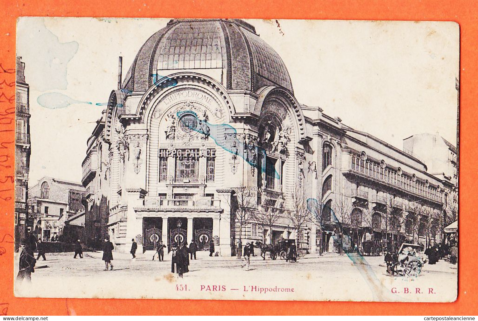 24282 /⭐ ◉  PARIS XVIII Salle Spectacle Hippodrome HIPPO-PALACE ◉ 1918 à Theophil BOUF Instituteur Crion ◉ G.B.R.R 451 - Arrondissement: 18