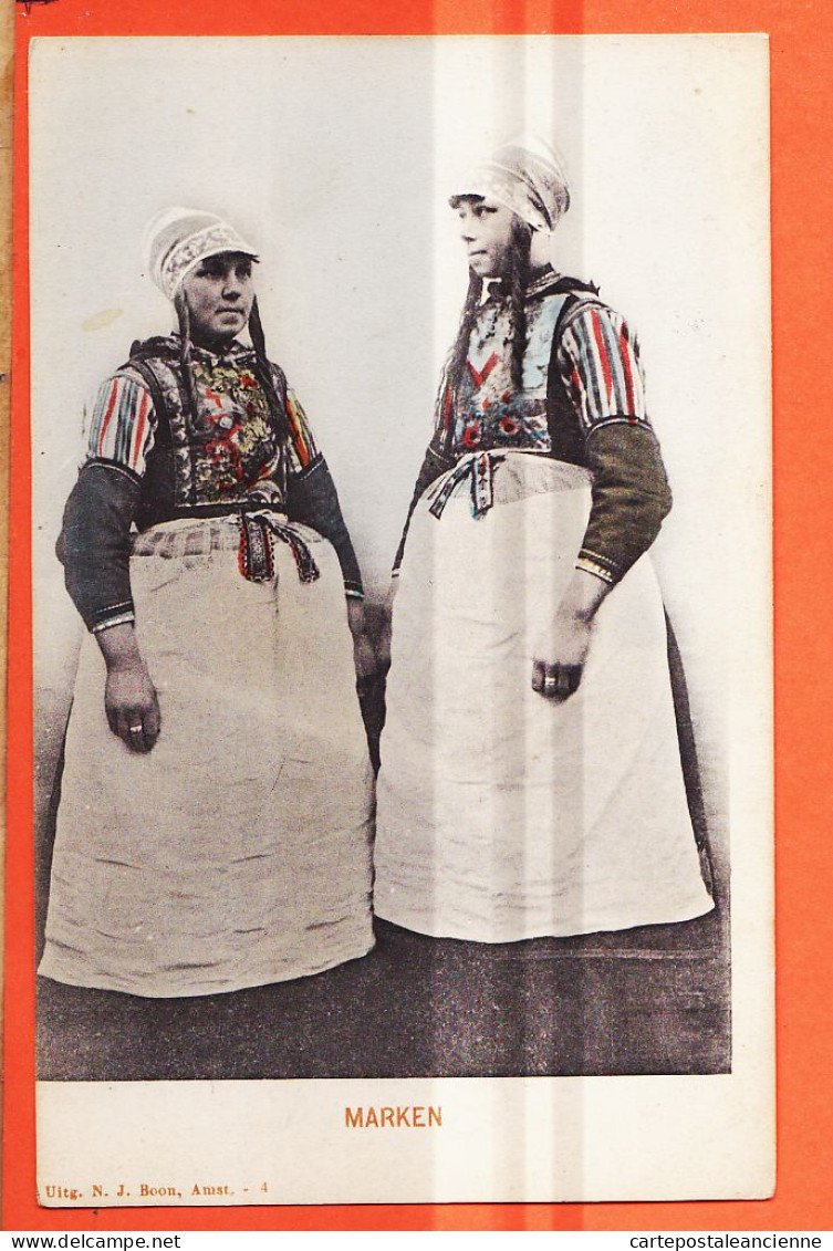 24469 /⭐ ◉  ♥️  MARKEN Noord-Holland Jonge Vrouwen In Traditionele Kleding 1900s Kunstchromo N.J BOON Amsterdam 4 - Marken