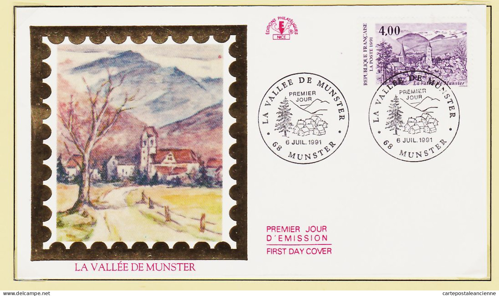 24431 /⭐ ◉  FDC Soie 1er Premier Jour La Vallée De MUNSTER 6 Juillet 1991 F.D.C First Day Cover - 1990-1999