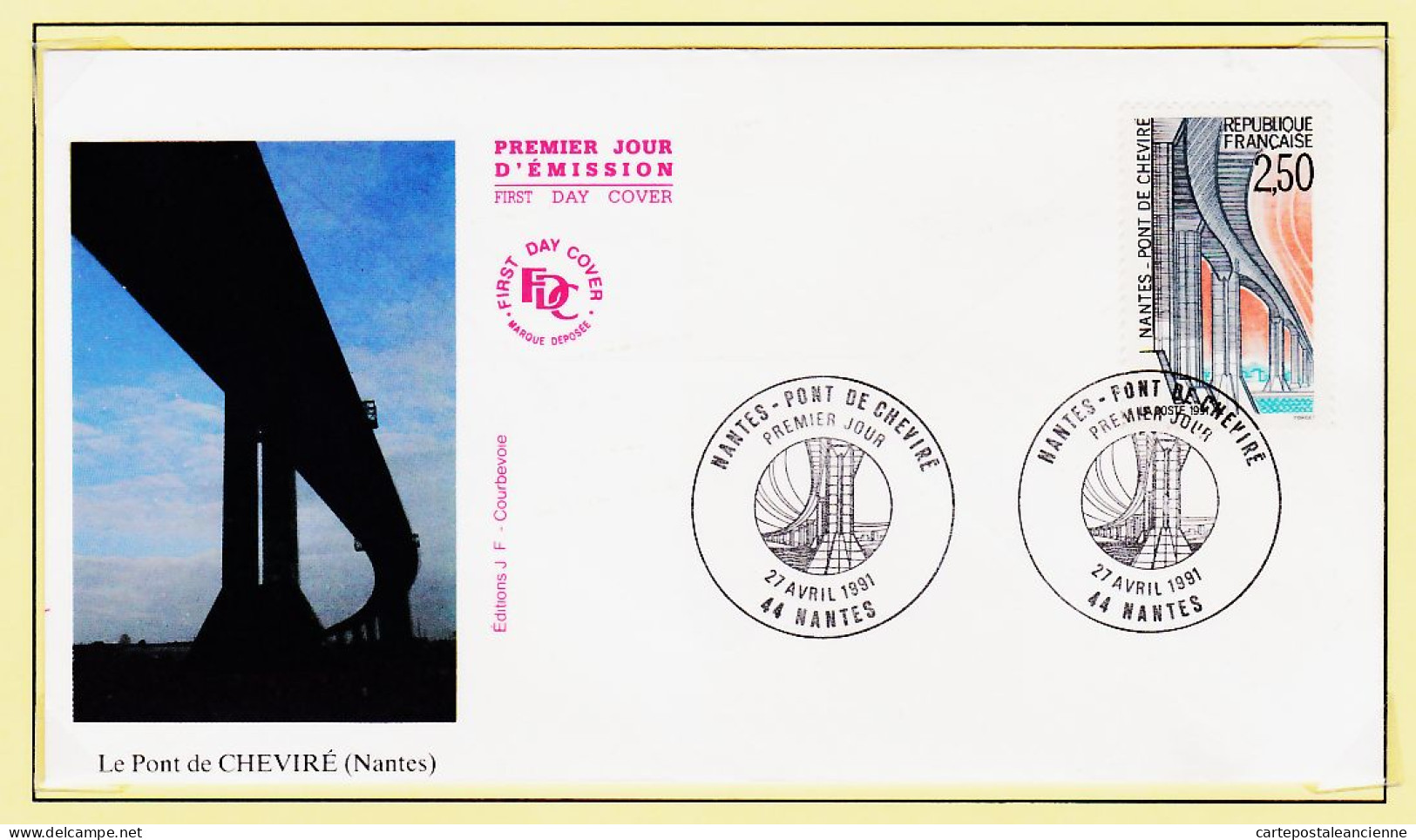 24430 /⭐ ◉  FDC 1er Premier Jour Le PONT De CHEVIRE NANTES 27 Avril 1991 F.D.C First Day Cover - 1990-1999