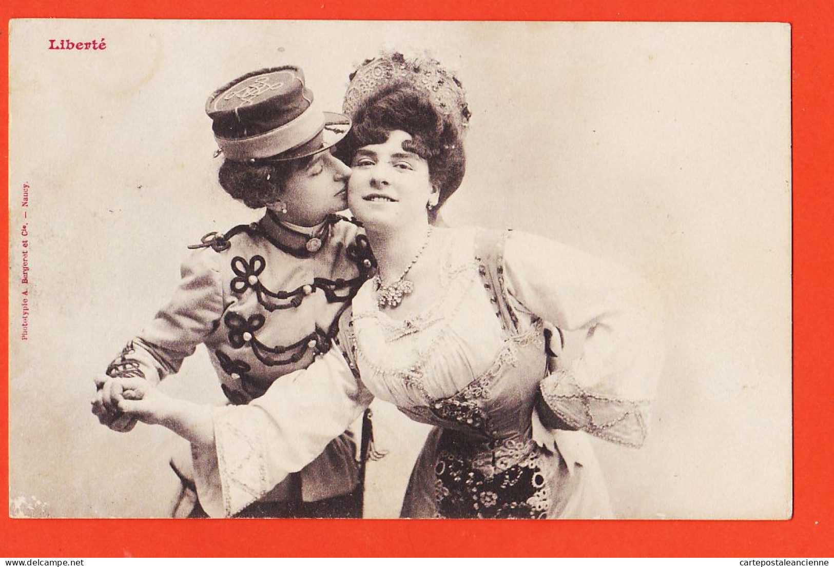 24288 /⭐ ◉  BERGERET Couple Femme Amitié Féminine LIBERTE 1900s  - Bergeret