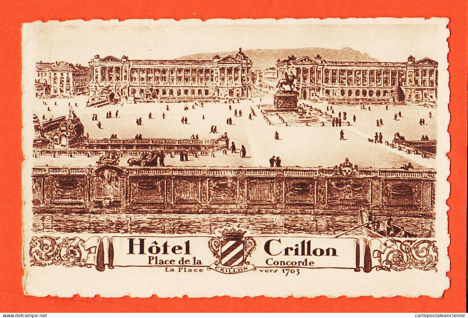 24081 /⭐ ◉  PARIS VIII Hotel CRILLON Place CONCORDE Vers 1763 Souvenir 18-01-1933 De PROVOST à PRAT Rue Emile Zola Lens - Cafés, Hotels, Restaurants