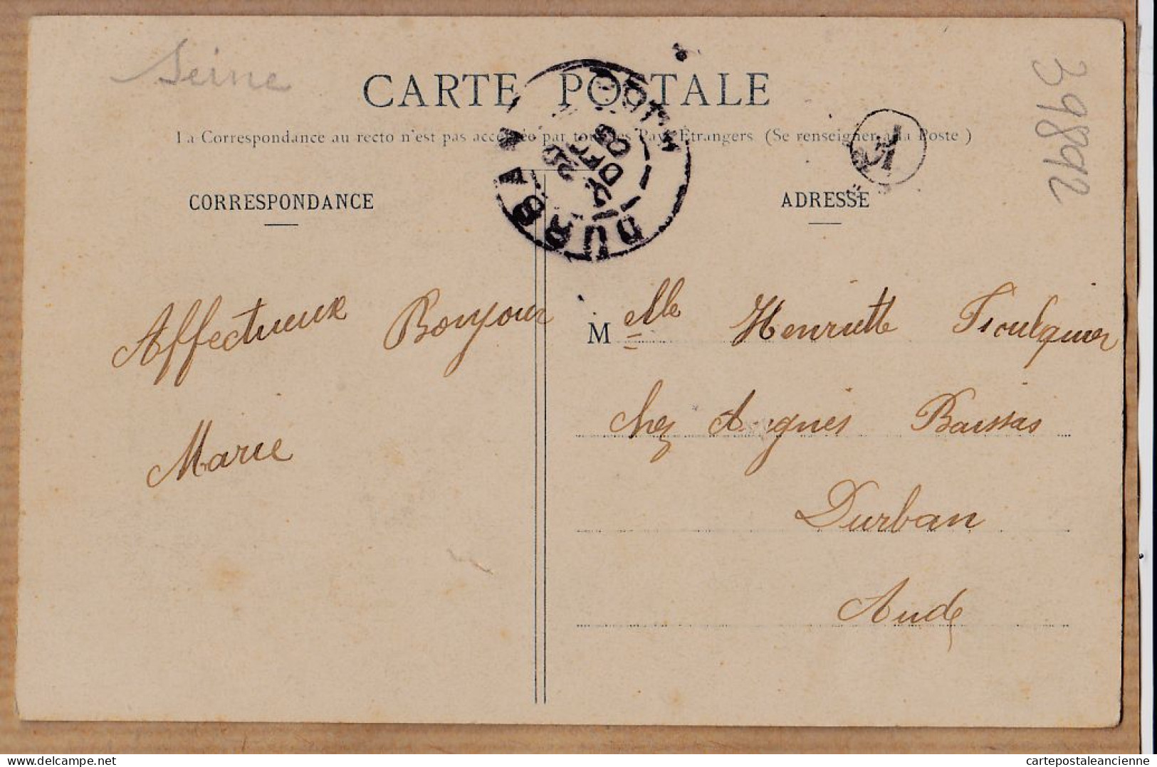 24304 /⭐ ◉  BERGERET Frimousses PARISIENNES Frimousse Parisienne 1905 à Henriette FOULQUIER C Agnès BAISSAS Durban Aude - Bergeret