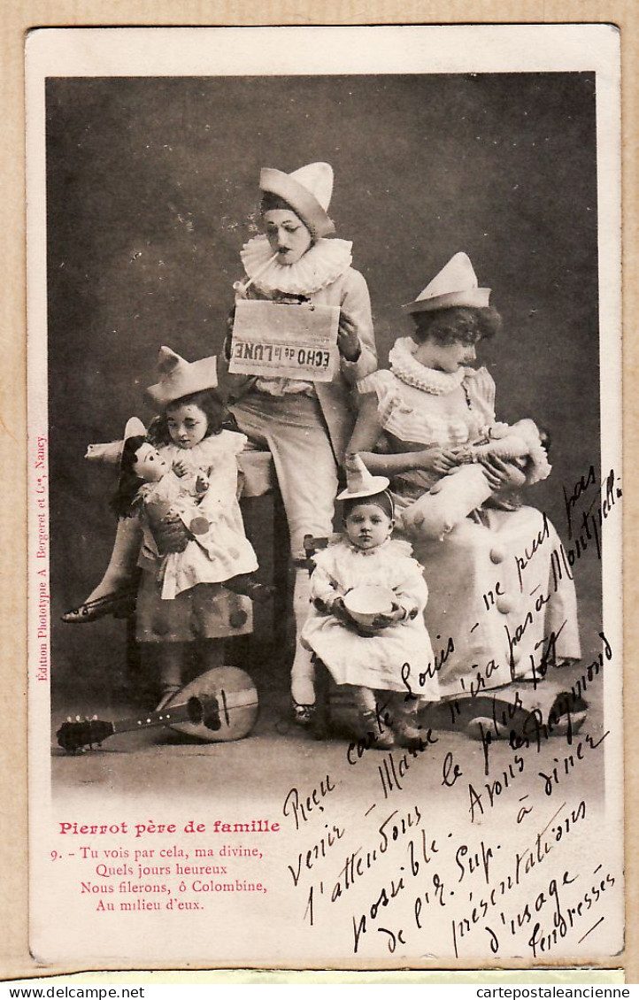 24297 /⭐ ◉  BERGERET 9- PIERROT Père De Famille 1912 à Jules CATALAN Répétiteur Grand Lycée Montpellier - Bergeret