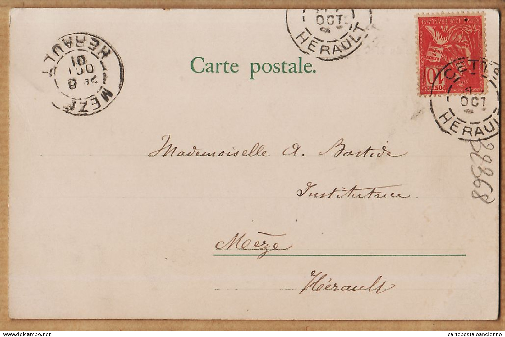 24401 /⭐ ◉  Rafaël NEUBER Vienne DOECKER S.37 NOTRE ORAISON Délivre Nous Du Mal 1901 à BASTIDE Institutrice Mèze Hérault - Döcker, E.