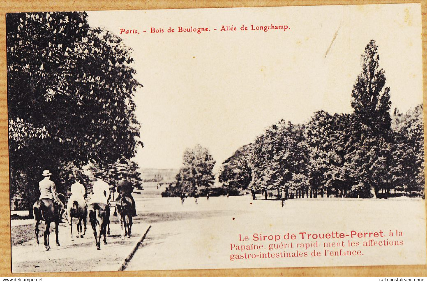 24260 /⭐ ◉  PARIS XVI Bois De BOULOGNE Allée De LONGCHAMP Cppub Alimentation Poude Viande TROUETTE-PERRET 1910s - Arrondissement: 16