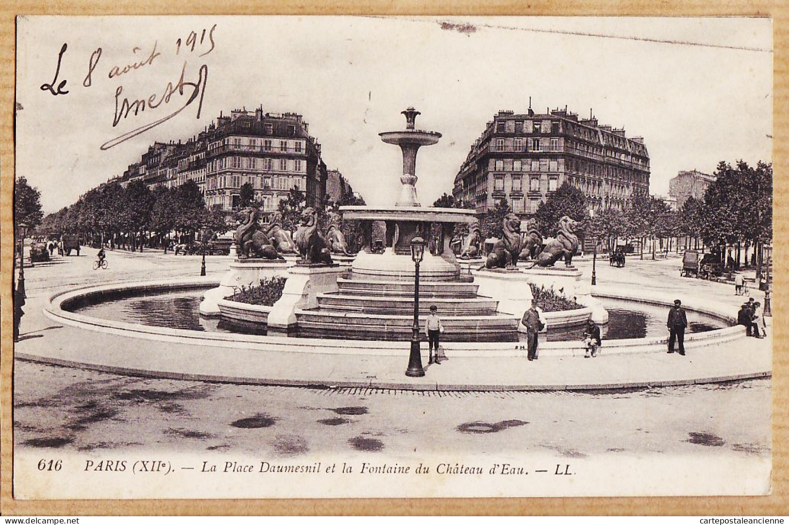 24241 /⭐ ◉  PARIS XII Place DAUMESNIL Et Fontaine Du Château D' Eau 1915 à Emma GOURC Sous-Préfecture Castres - Distretto: 12