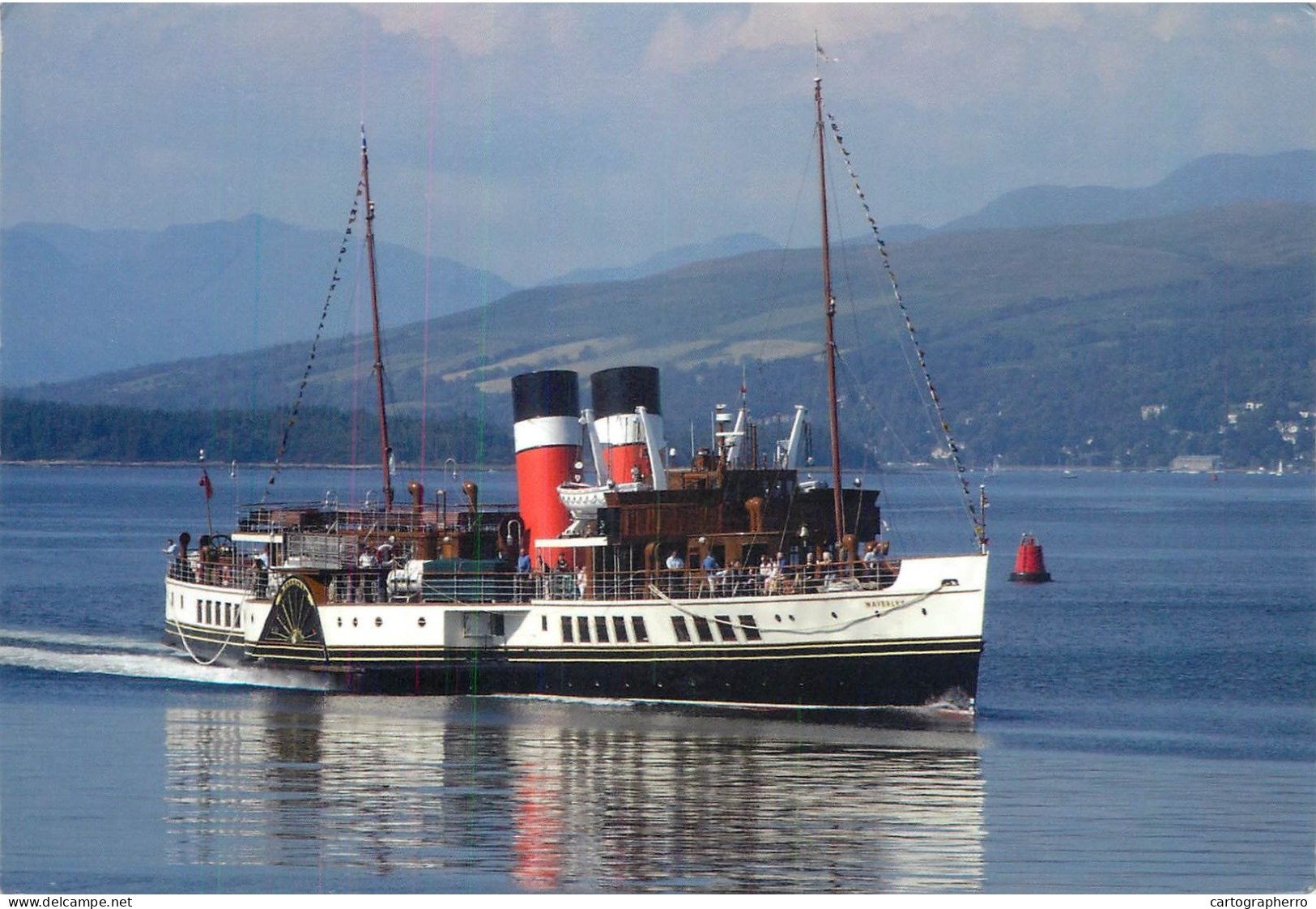 Navigation Sailing Vessels & Boats Themed Postcard Waverley Approaching Greenocl - Segelboote